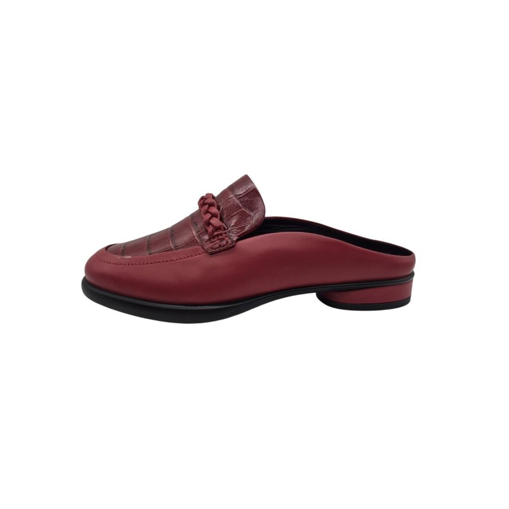 ECCO Women's Shoes Mules Size 8 8.5 US 39 EU Red Leather Croc Embossed (313 - Picture 5 of 12